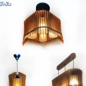 لوستر چوبی ست مدل ققنوس، اویز