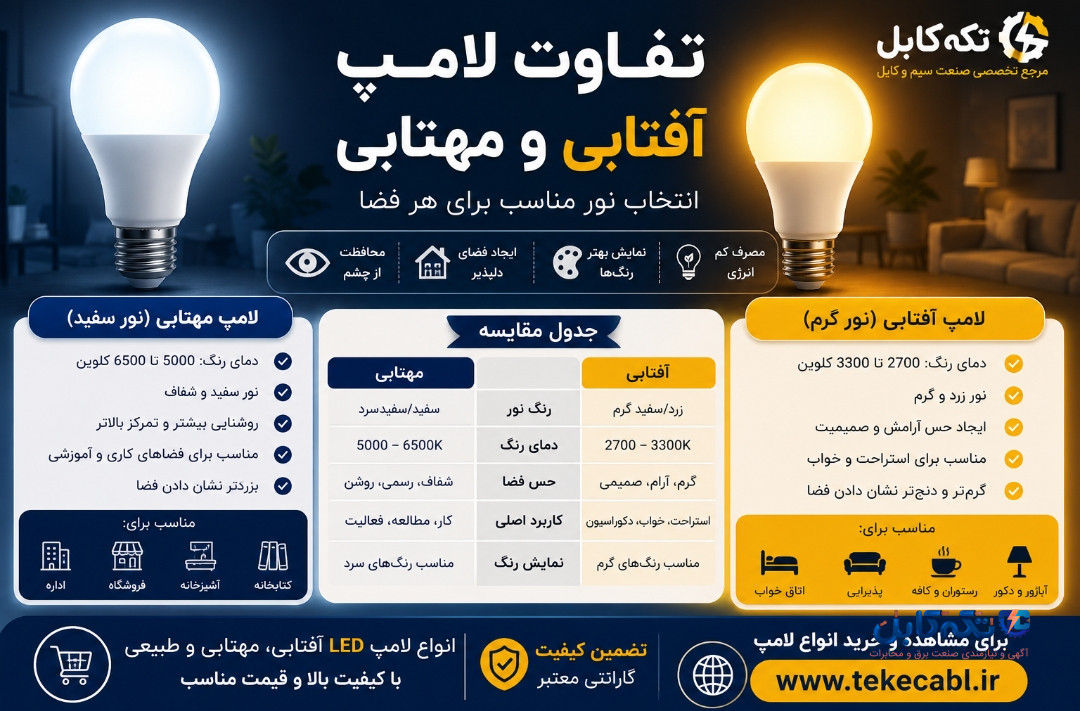 تفاوت لامپ آفتابی و مهتابی چیست؟