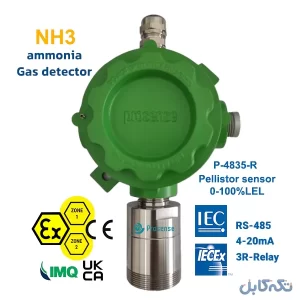 سنسور و دتکتور گاز آمونیاک مخصوص سردخانه‌ها مدل P-4835-R