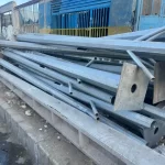 پایه چراغ ۹ متری چند وجهی گالوانیزه با فنداسیون در زاهدان