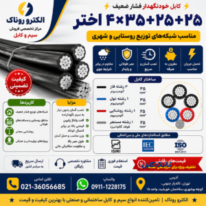 کابل خودنگهدار ۲۵+۲۵+۳۵*۴ اختر