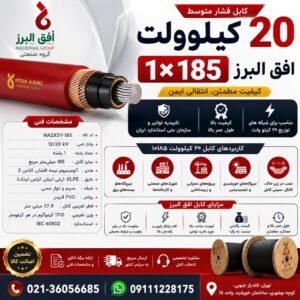 کابل 1 در 185 افق البرز 20 کیلو ولت