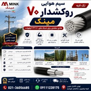 سیم هوایی روکشدار 70(تک لایه) مینک