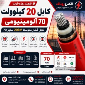 قیمت کابل ۲۰ کیلوولت ۷۰ آلومینیومی | خرید کابل فشار متوسط 20kV سایز 70
